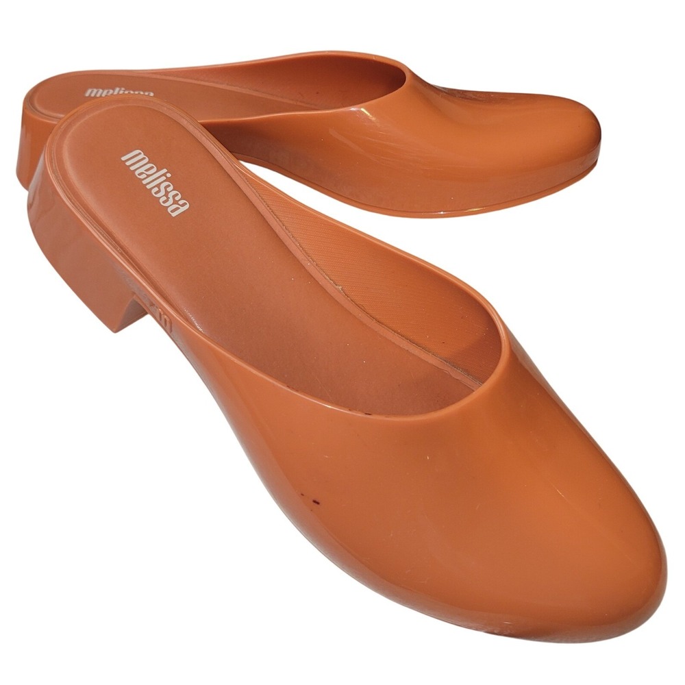 Melissa Zen Mule‎ Clogs Orange Jelly PVC Slip-On Block Heel Shoes SKUW714 - Picture 4 of 7